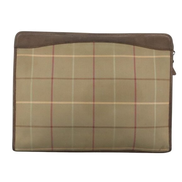 Burberrys Nova Check Clutch Bag Canvas Beige Auth - Picture 4 of 15